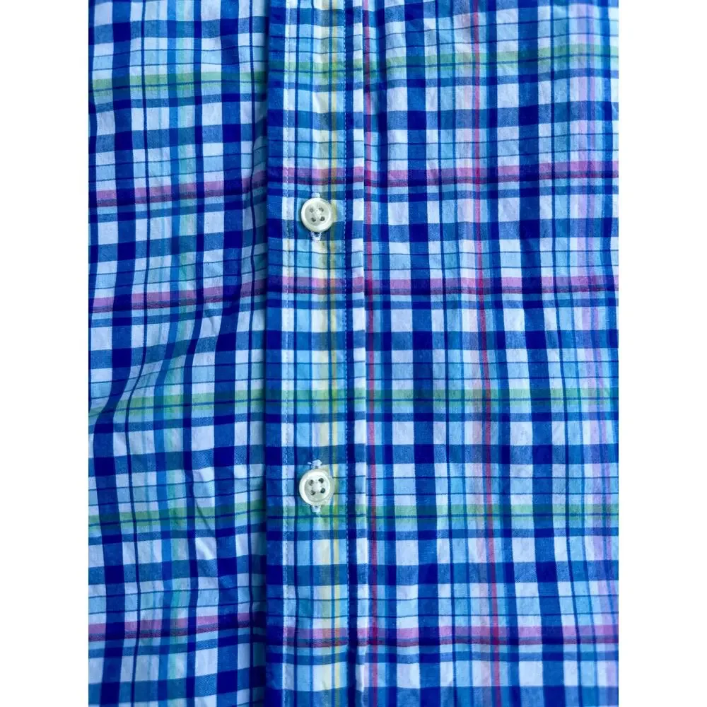 Ralph Lauren Plaid Short Sleeve Button Down Shirt Multicolor Boys' L